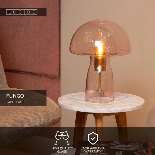Lucide FUNGO - Table lamp - 1xE27 - Pink - USP